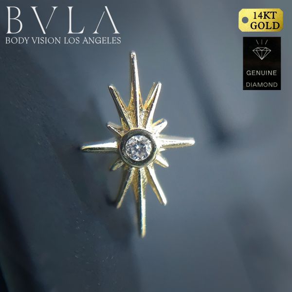 BVLA - 真鑽北極星 40en歐美耳飾,歐美耳環,14K耳環,不過敏耳環,歐美風格,14k純金,輕奢耳飾,鈦金屬,鈦合金