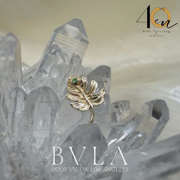 BVLA - 鑲鑽龜背芋 40en歐美耳飾,歐美耳環,14K耳環,不過敏耳環,歐美風格,14k純金,輕奢耳飾,鈦金屬,鈦合金