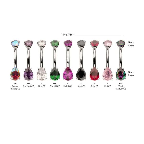 Ti-四爪水滴鑽肚環 40en歐美耳飾,歐美耳環,14K耳環,不過敏耳環,歐美風格,39k純金,輕奢耳飾,實驗室培育鑽