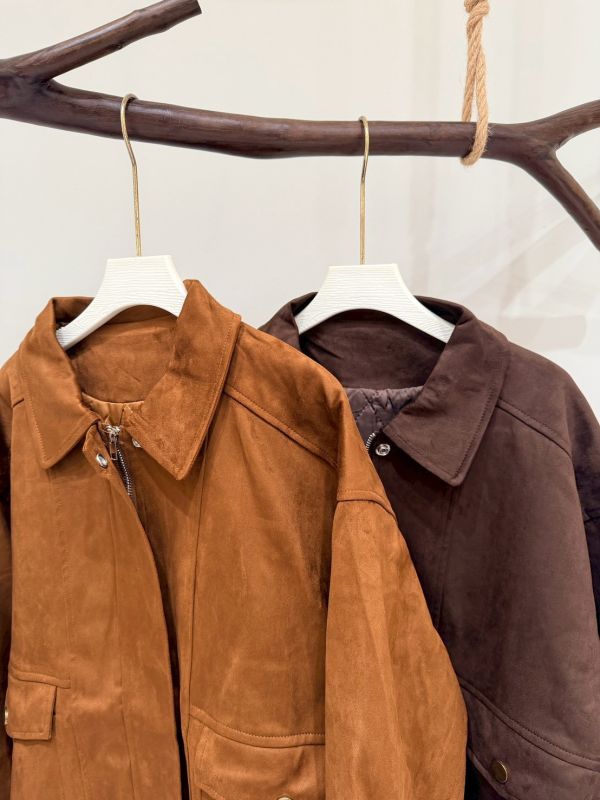麂皮寬版夾克外套 
