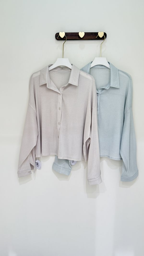 【閃閃美人魚鱗光澤襯衫】 