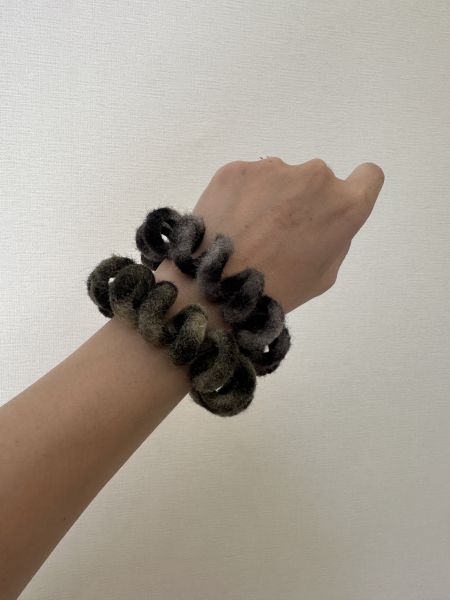 豹紋絨毛彈力髮圈 