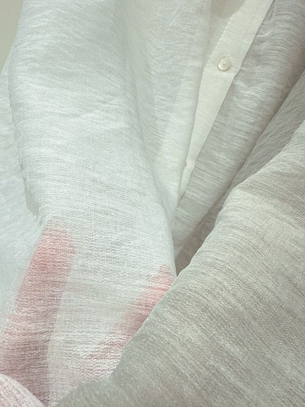 後開釦薄絲襯衫 