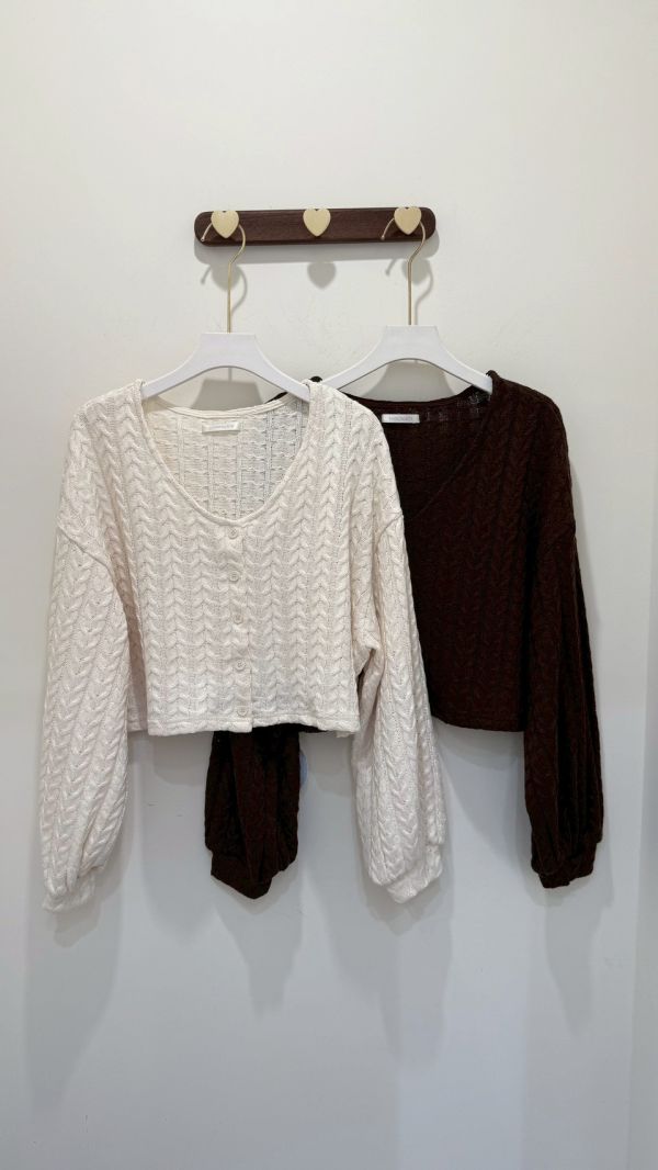 薄款麻花針織上衣 