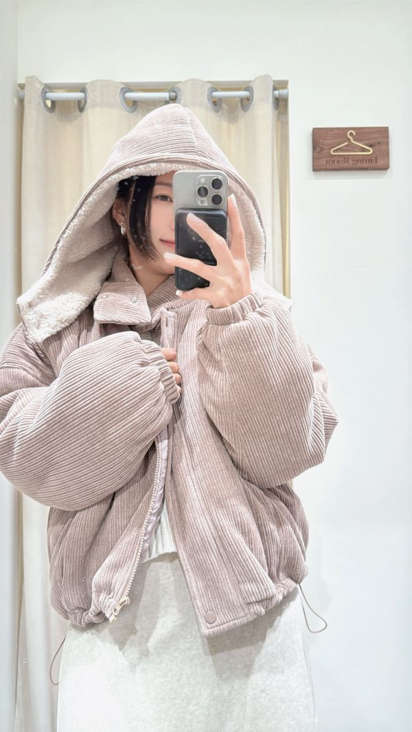 【雲感柔暖燈芯絨連帽外套】 