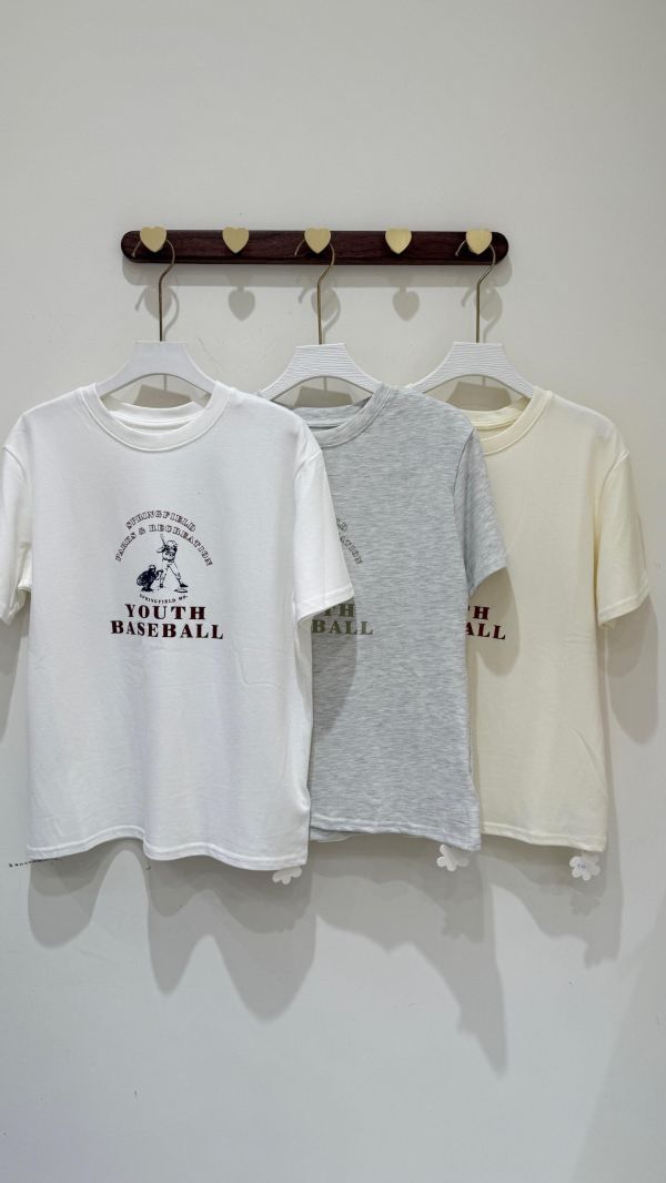 【棒球少年雲絨短袖棉T】 