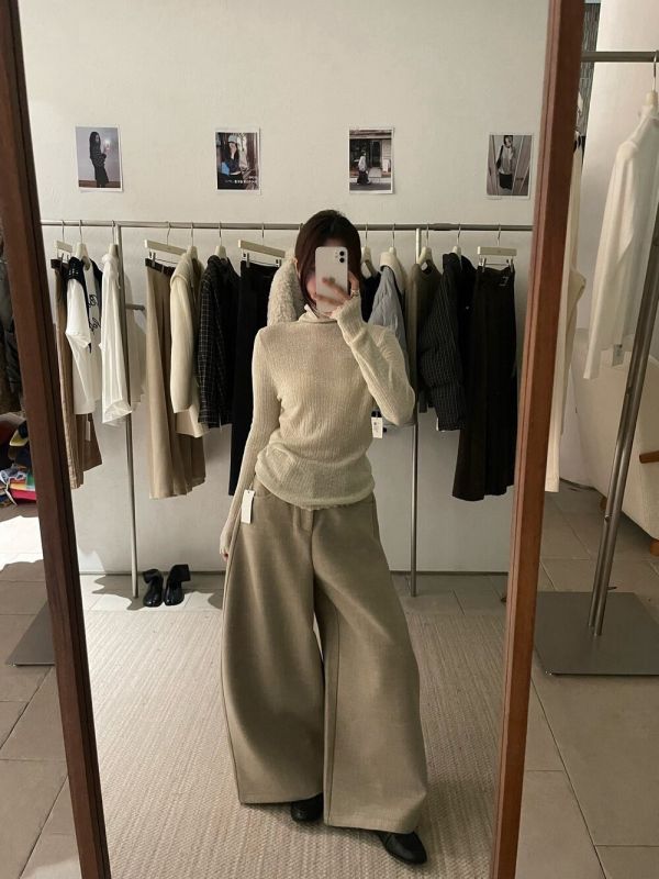 羊毛樹枝紋高領內搭 