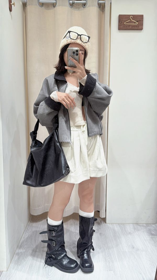 【甜美雙釦針織罩衫】 