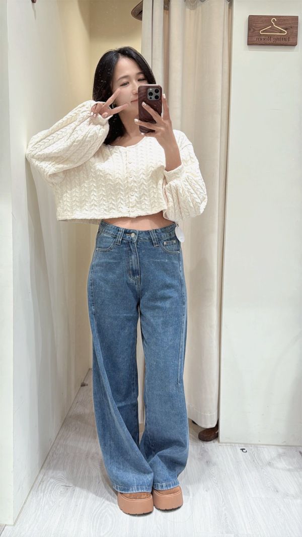 薄款麻花針織上衣 