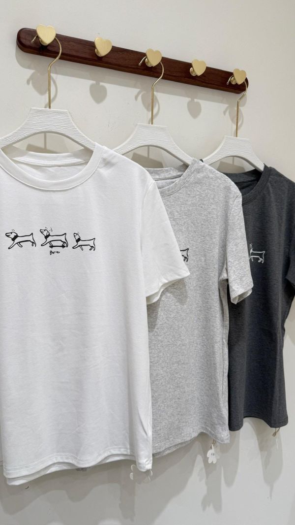 【三隻小狗插畫棉T】 