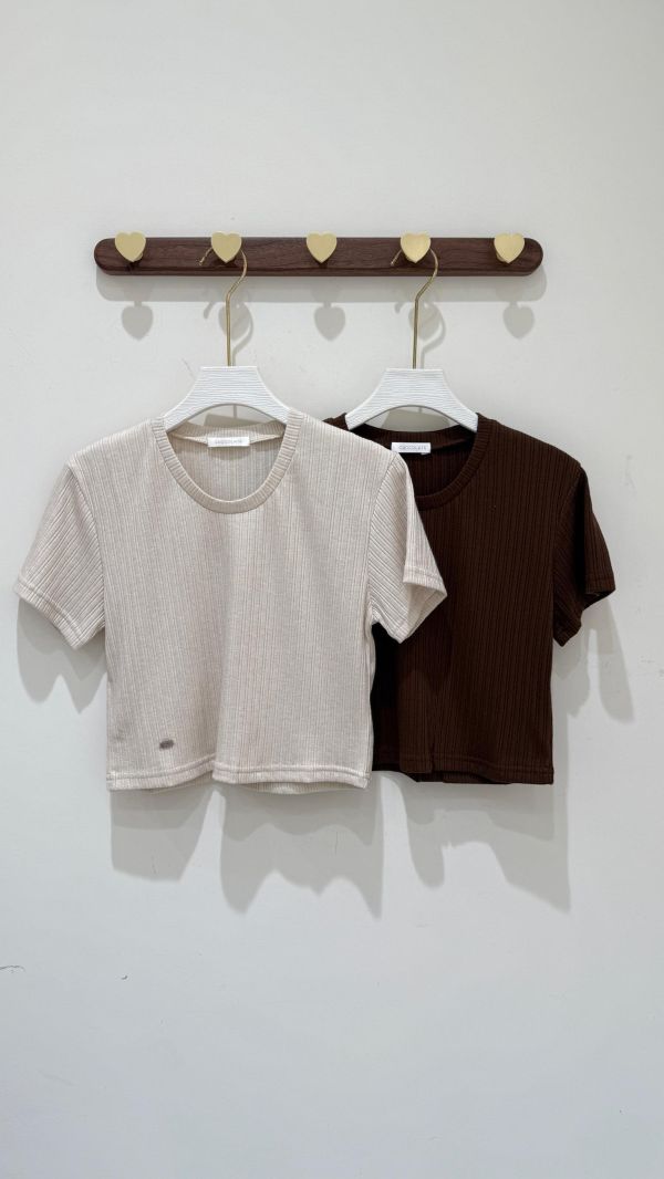 【小羅紋短袖上衣銀飾】 