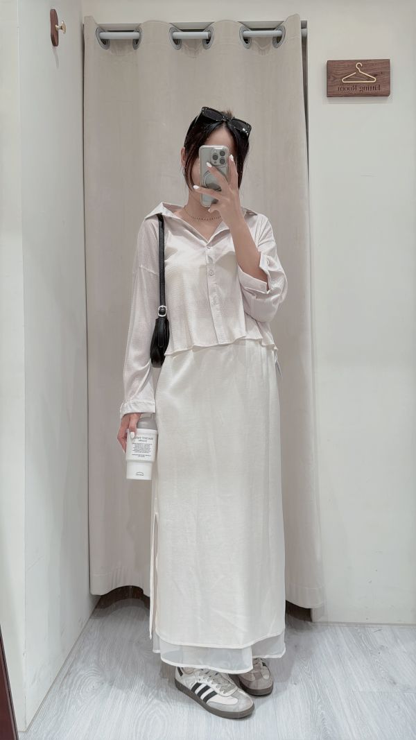 【閃閃美人魚鱗光澤襯衫】 