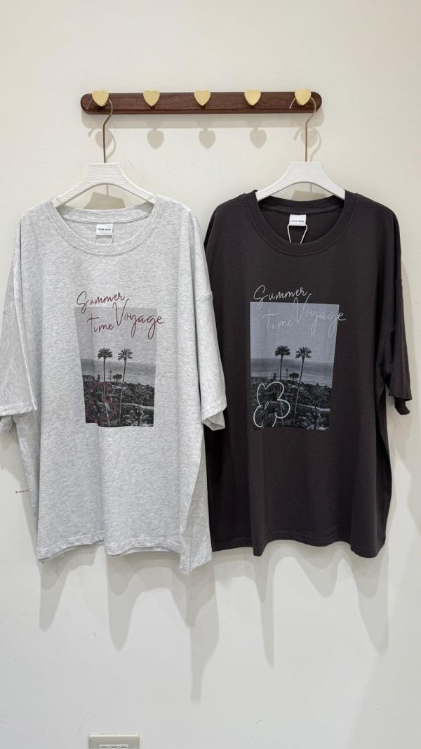 【夏日海邊插畫花大版棉】 