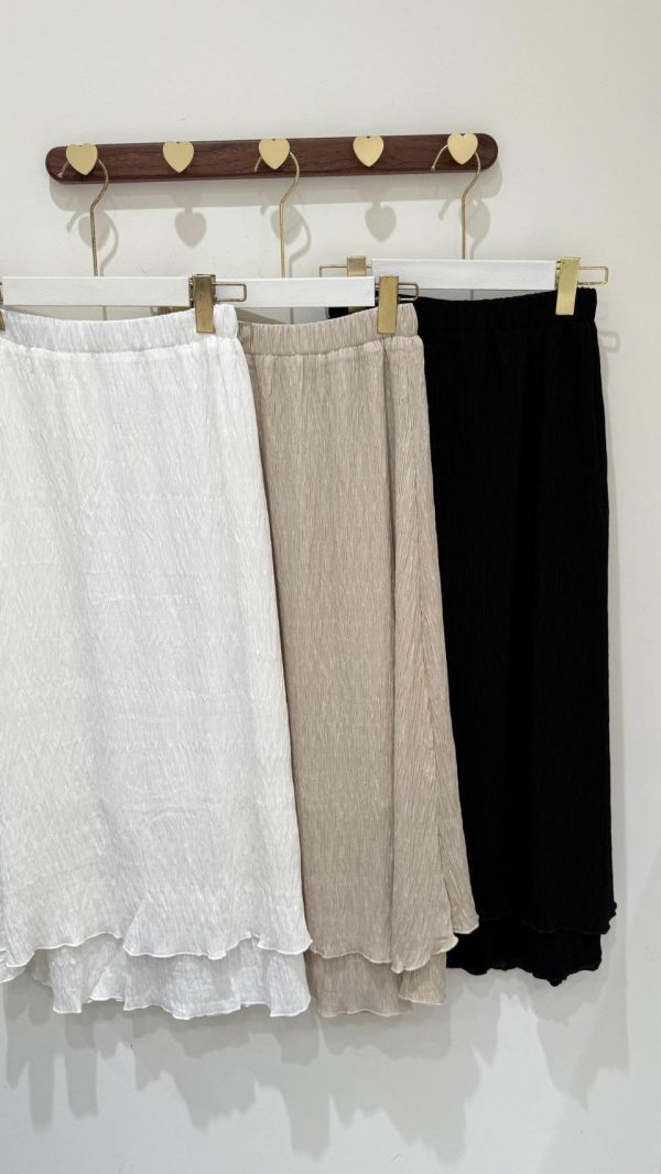 【下擺拼接樹枝紋理長裙】 