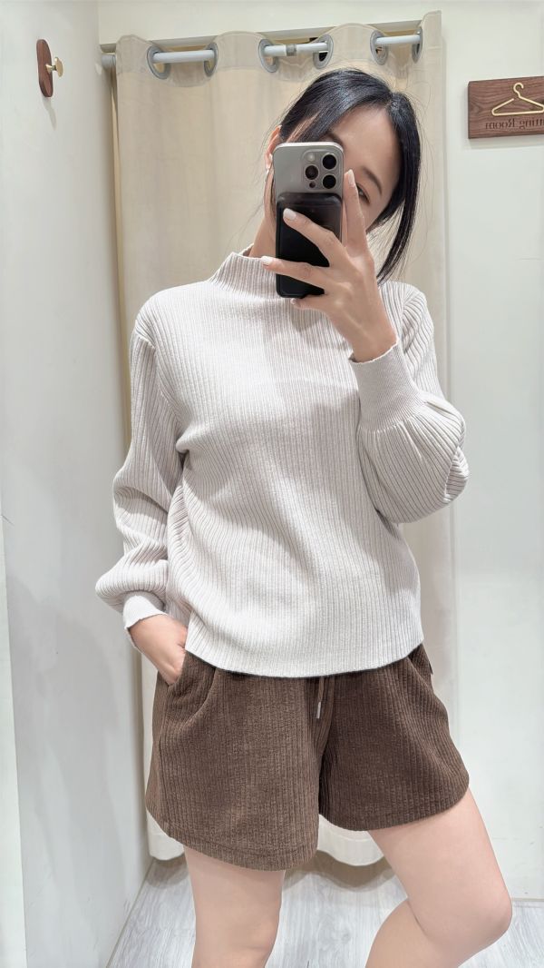 【宮廷袖坑條針織衫】 