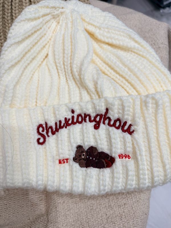 慵懶熊針織毛帽 