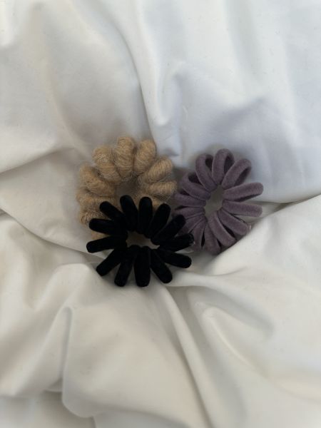 素色絨毛彈力髮圈 