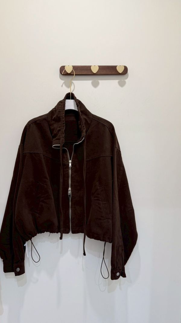 立領水洗牛仔外套 