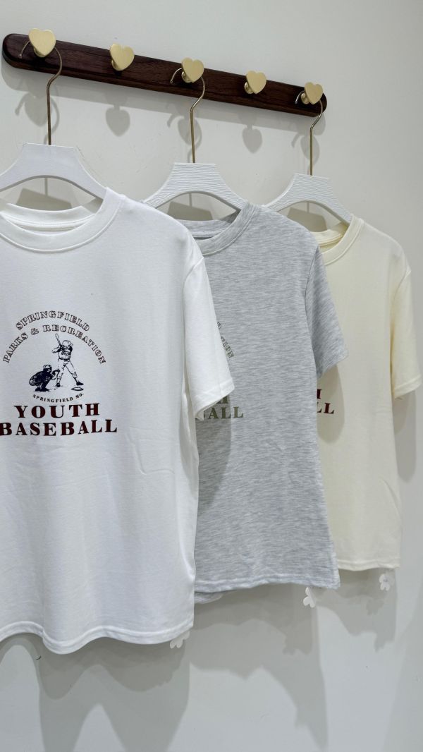 【棒球少年雲絨短袖棉T】 