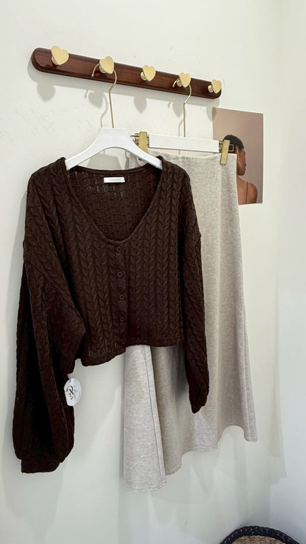 薄款麻花針織上衣 