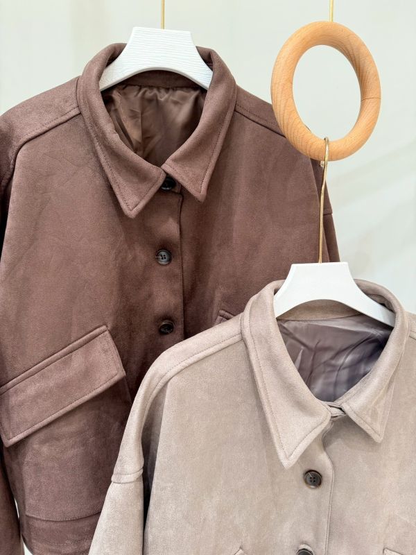 麂皮雙口袋外套 