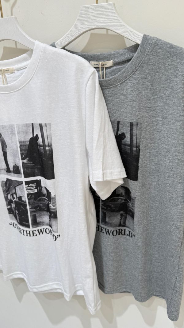 【復古照片短袖棉T】 