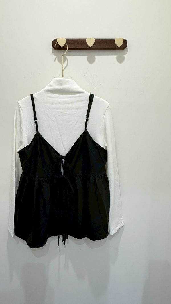 皮革綁帶吊帶背心 