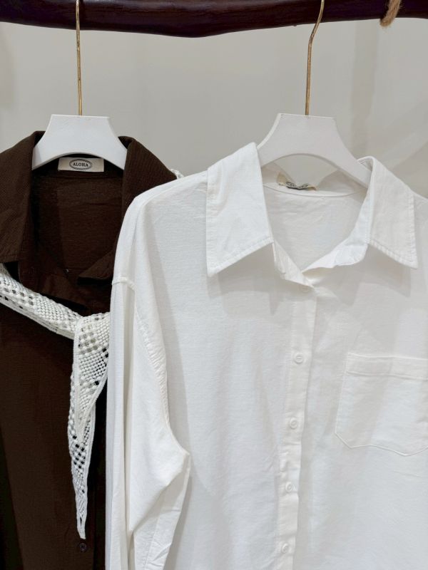 後布標細格襯衫 