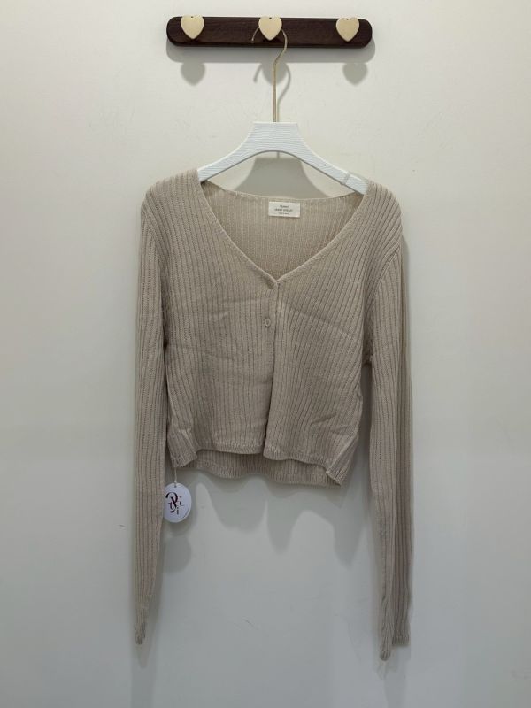 【甜美雙釦針織罩衫】 