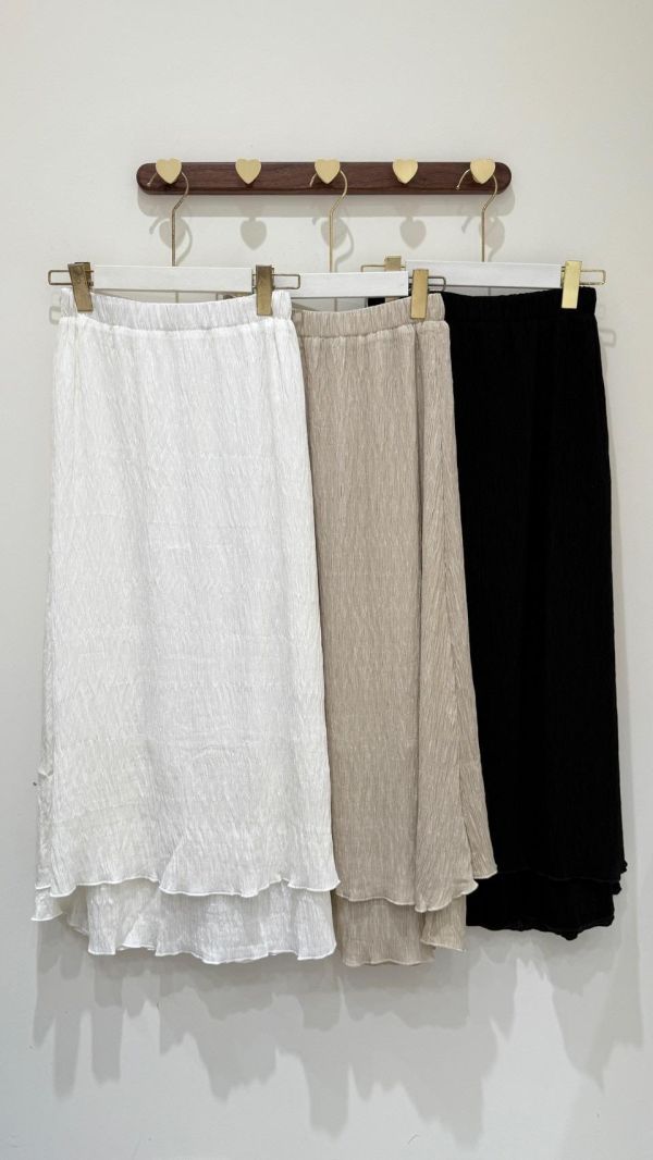 【下擺拼接樹枝紋理長裙】 