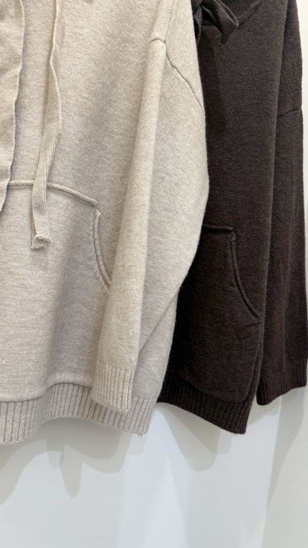 暖雲蝴蝶結連帽長針織 