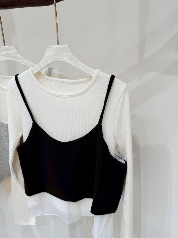 雙層針織背心套裝 