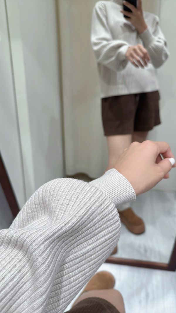 【宮廷袖坑條針織衫】 