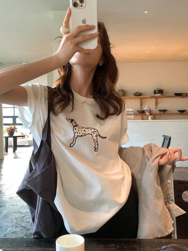 【斑點狗短袖棉T】 