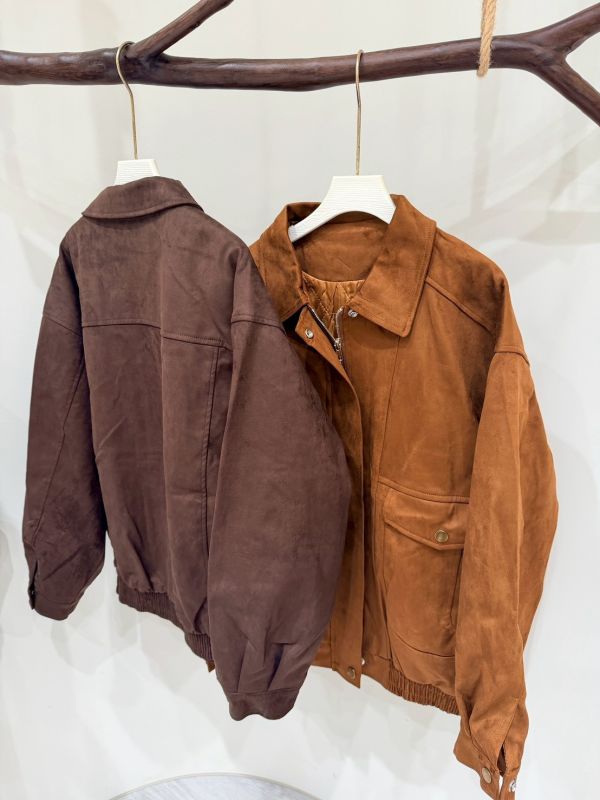 麂皮寬版夾克外套 