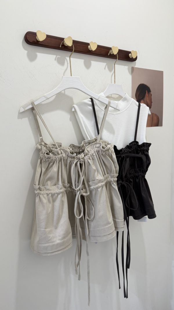 麂皮抽縐兩面穿背心 