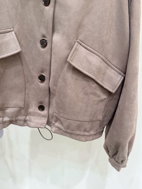 麂皮雙口袋外套 