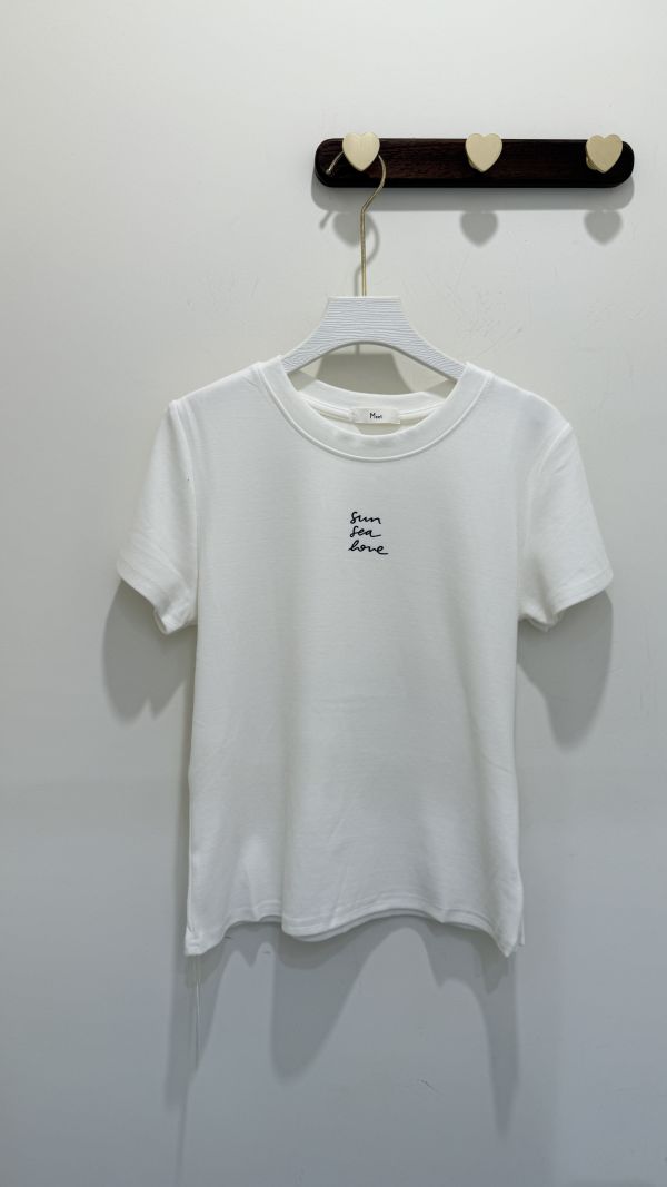 手寫英文磨毛棉T 