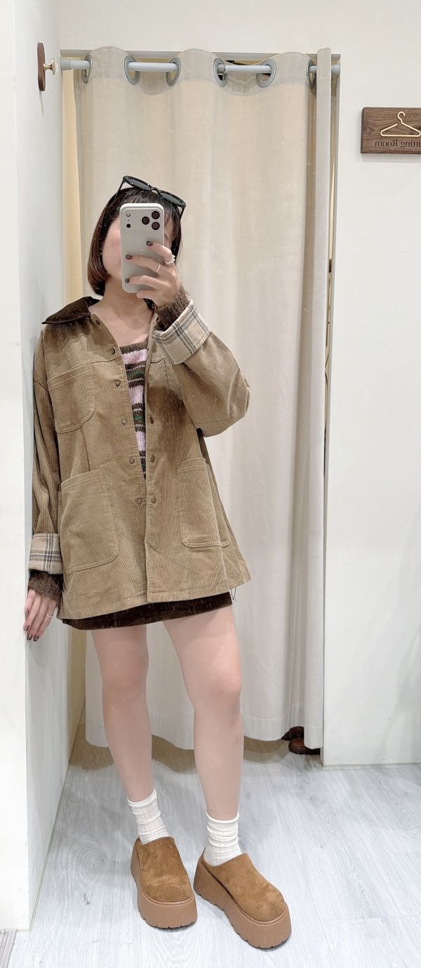 美拉德色系燈心絨外套 