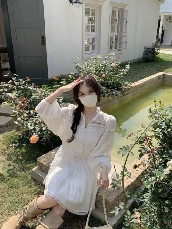 【波希米亞棉麻短洋裝】 