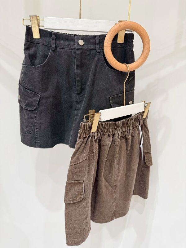 彈力鬆緊工裝牛仔裙 