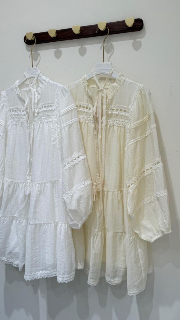 【波希米亞棉麻短洋裝】 