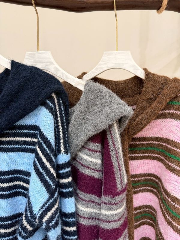 撞色條紋針織上衣組 