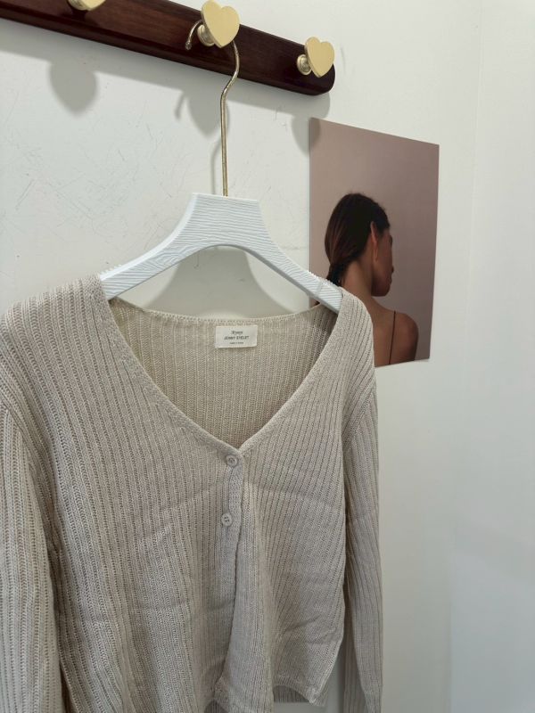 【甜美雙釦針織罩衫】 