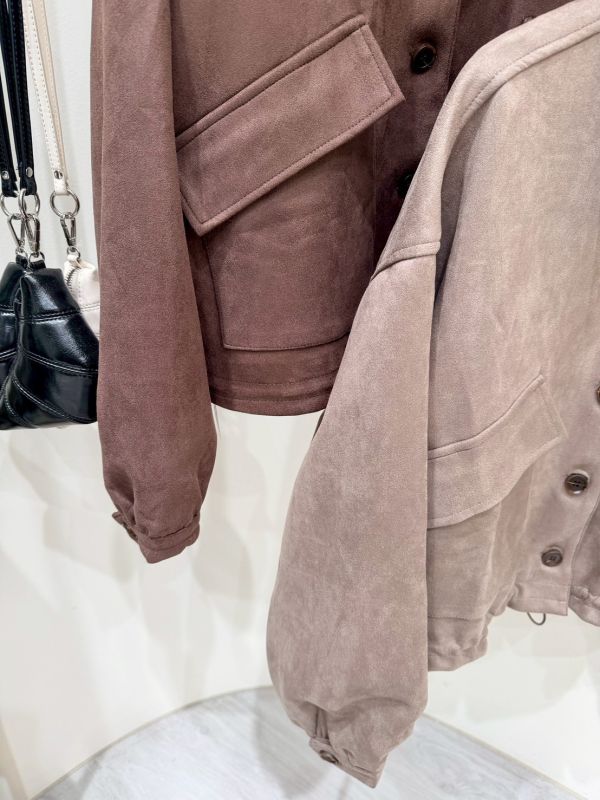 麂皮雙口袋外套 