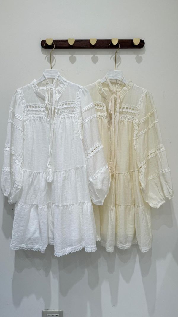 【波希米亞棉麻短洋裝】 