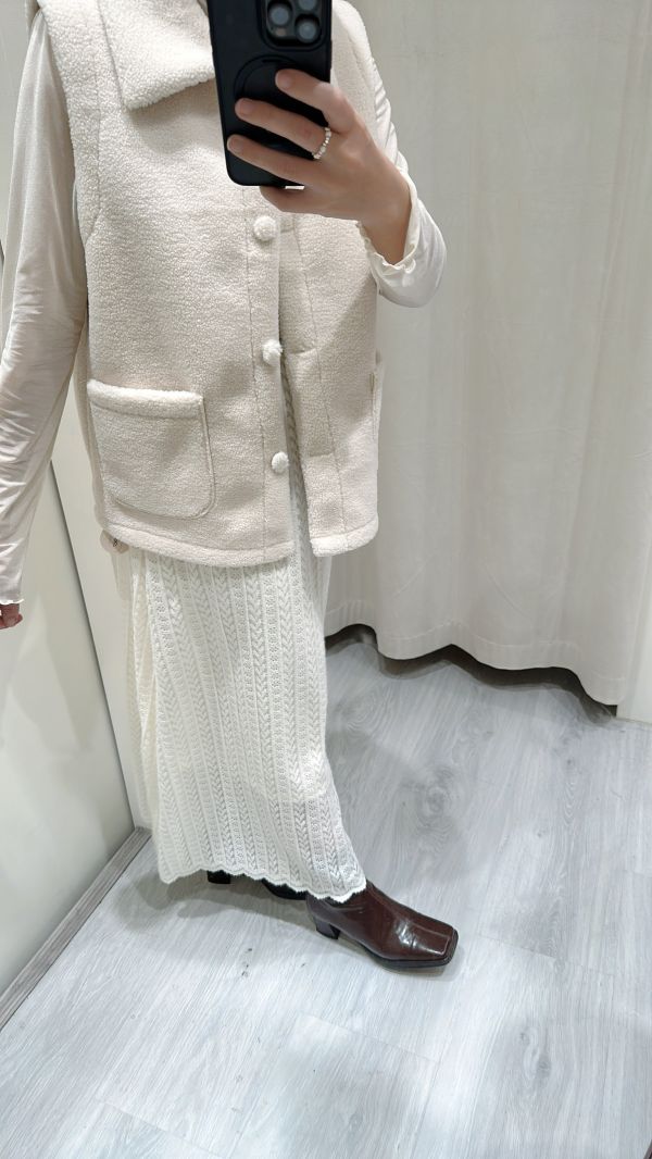 1/22直播商品AW 【蕾絲毛呢長裙】 