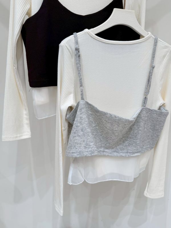 雙層針織背心套裝 