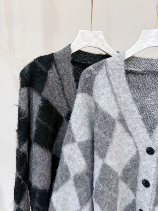 菱格紋毛呢外套 