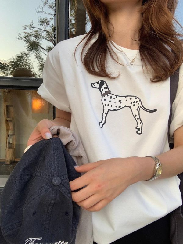 【斑點狗短袖棉T】 